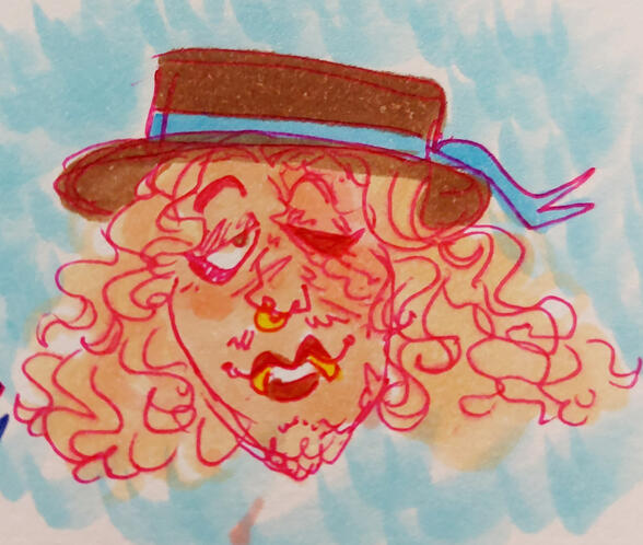 detailed flat colour, bust