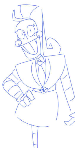 simple sketch, half body