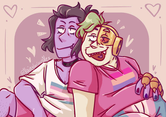 simple shaded, half body, 2 character