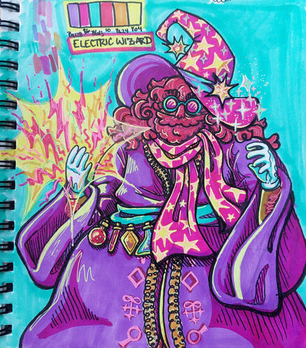 detailed shaded, half body