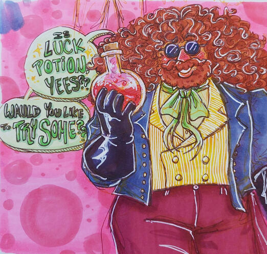 detailed shaded, half body